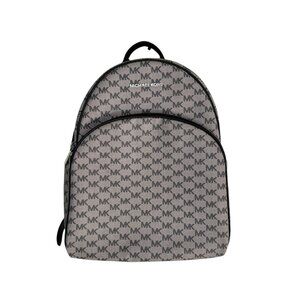 MICHAEL KORS Women's Abbey MK Signature LARGE Backpack Gray Black 38F8XAYB7V